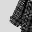 INCERUN Classic Black White Plaid Design Men's Casual Long Sleeve Shirt, Men's Button Up Shirt for Daily Occasions
