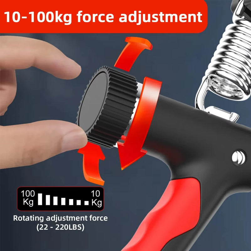 KALOAD 10-100Kg Electronic Smart Counting Adjustable Hand Grip Strengthener Trainer Forearm Exercise Gripper Bodybuilding Muscle Carpal Rehabilitation Athletes