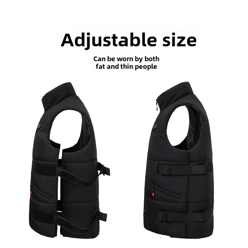 TENGOO HZV-04 4 Areas Heated Vest Men Women  Adjustable Size USB Electric Self Heating Vest Warming Waistcoat Heated Jacket Washable Thermal Winter Clothes