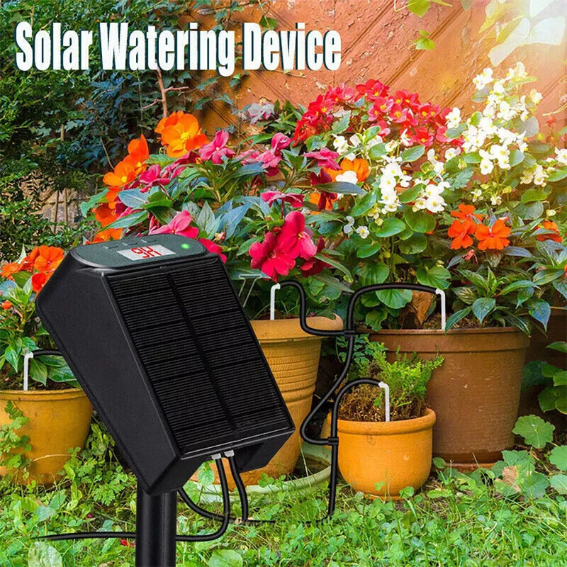 Intelligent Automatic Watering Machine Solarpowered / Lithium Battery Dual Power Automatic Drip Irrigation Kit Timer Self Watering System With 15pcs Drippers