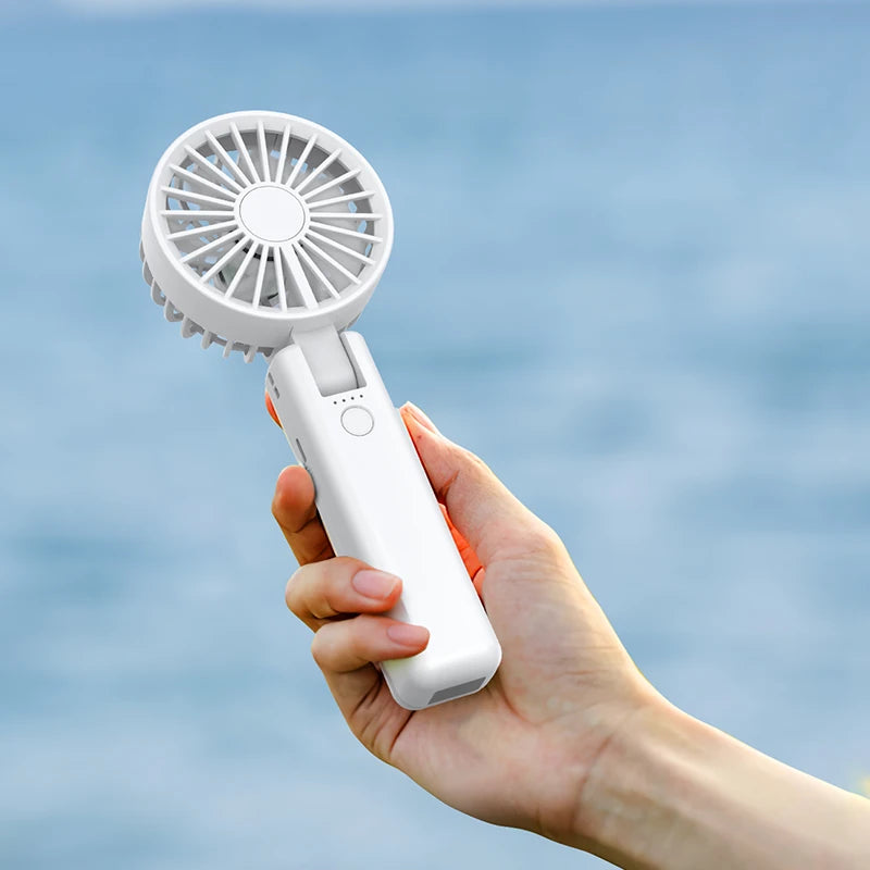 2000mAh USB Mini Fan Double Blade 180 Adjustable Handheld Fan Dual Motor 4 Wind Speed Foldable Neck Hanging Small Fan