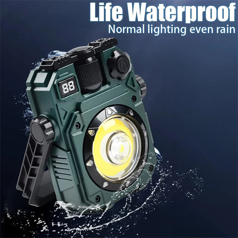 IPRee Solar Camping Lamp with Magnet & Adjustable Bracket 5 Modes Outdoor Waterproof Lantern for Tent, Hiking, Emergency Lighting