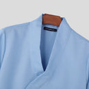 INCERUN Mens Textured Tie-Design Short Sleeve T-Shirt Fashion Design Casual Solid Color Tshirt for Men S-5XL