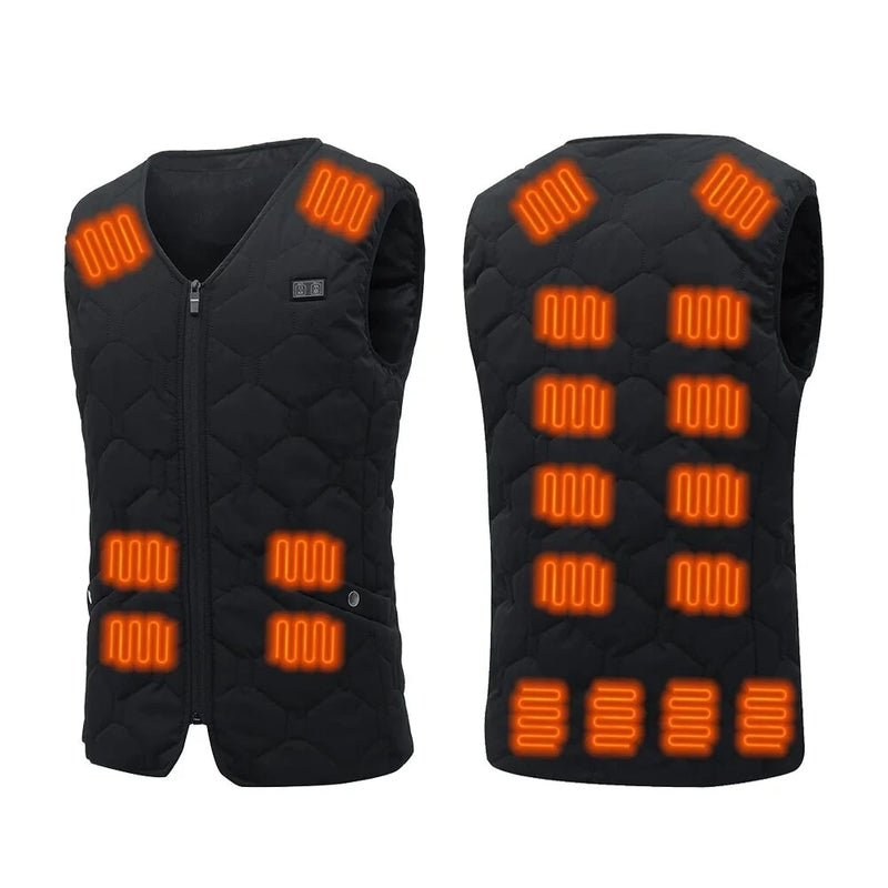 TENGOO HV-20 Smart Heated Vest 20 Heating Areas Oversized Women Men Winter Vest Self Heating Vest Usb Electric Thermal Vest Jacket Outdoor Vest