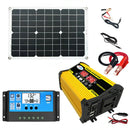 18W 12V Solar Panel Solar Power System Portable 4000W Power Inverter With 2 USB Ports 30A Solar Charge Controller LED Screen Display
