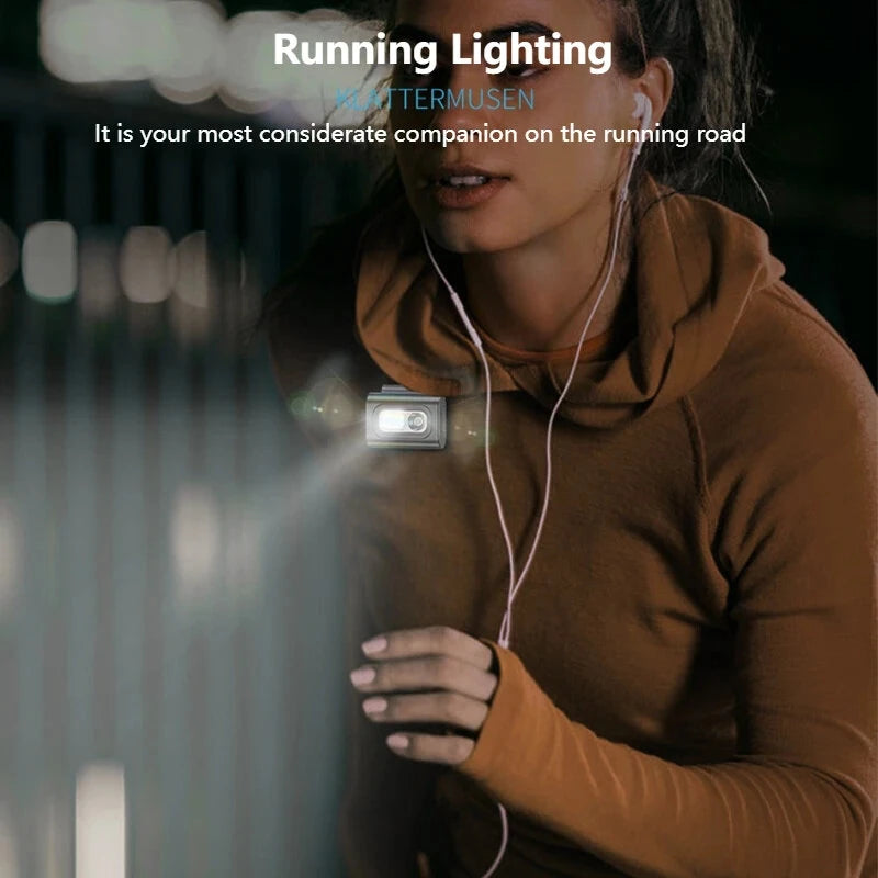 SMILING SHARK Mini Rechargeable Headlamp, COB Magnet Type-C Rechargeable Headlight, For Outdoor Running Fishing Reading Emergency Lights