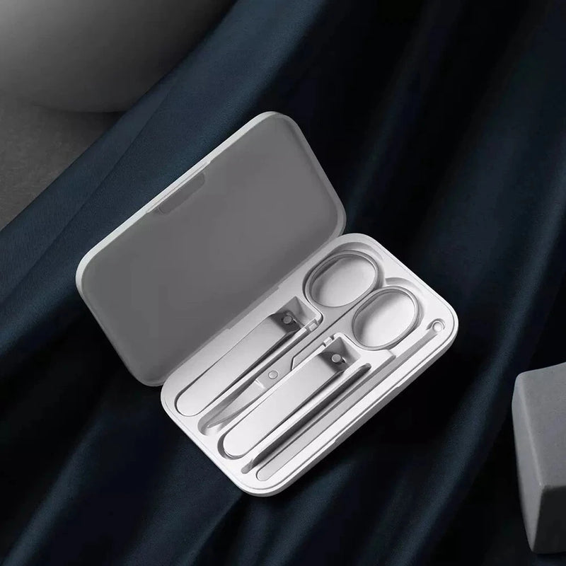Xiaomi Mijia Portable Compact 5-Piece Mini Nail Clipper Set Stainless Steel Flat Nail Clipper Nail File Ear Pick Remove Dead Skin Ear Cleaning
