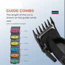 VGR V-889 Professional Hair Clipper with LED Display 9000 RPM Ceramic & Stainless Steel Blades 5-Level Cutting Guide USB Charging for Home Barber Use