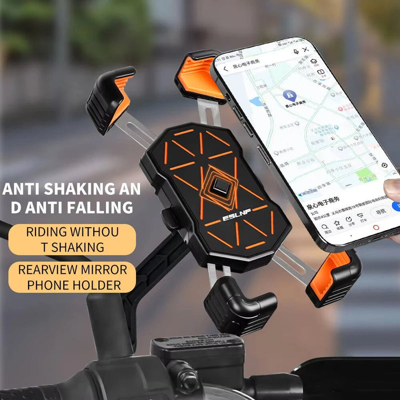 ESLNF 360 Adjustable Rotation Bike Universal Phone Holder  4.5''-7.2'' Shockproof Anti-slip Mobile Phone Stand Motorcycle Bracket