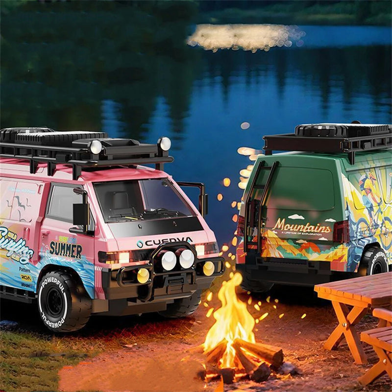 DLK 585-132 RTR 1/24 2.4G 4WD RC Car Sport Mini Bus Drift Off-Road Simulation Camping Van LED Light High Speed Remote Control Racing Micro Vehicles Model Adventure Toys