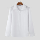 INCERUN Mens Windsor Collar Striped Long Sleeve Shirt Comfortable Casual Lapel Top for Male S-5XL