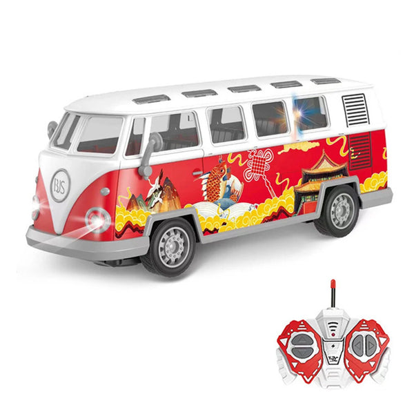 QH204 1/30 4CH 27HZ RC Car Mini Bus Chinese Vintage Classic School Bus Ambulance Toys For Boys