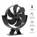 6 Blade Wood Burner Fireplace Fan Mini Heat Powered Stove Fan Eco-fan Quiet Home Efficient Heat Distribution