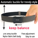 TUSHI 120cm Mens Automatic Buckle Tactical Belt Military Sturdy Nylon Belt for Outdoor Work Business Police Duty