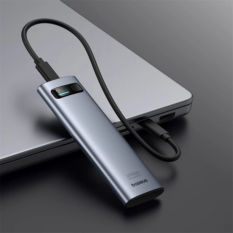 Baseus M.2 SSD Case Dual NVMe SATA Protocol 10Gbps M.2 to USB Type-C 3.2 Gen 2 Portable SATA NVMe External Enclosure SSD Box Case
