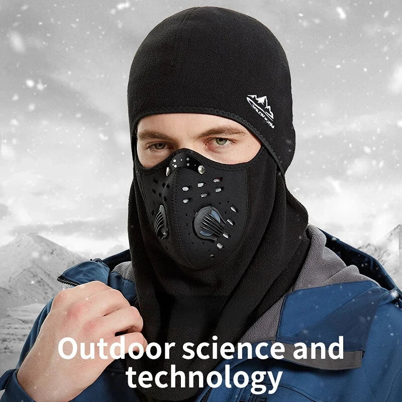 Golovejoy Winter Warm Cycling Helmet Hi-tech Breathable Fabric Soft Windproof Face Mask for Riding Hiking Skiing Camping