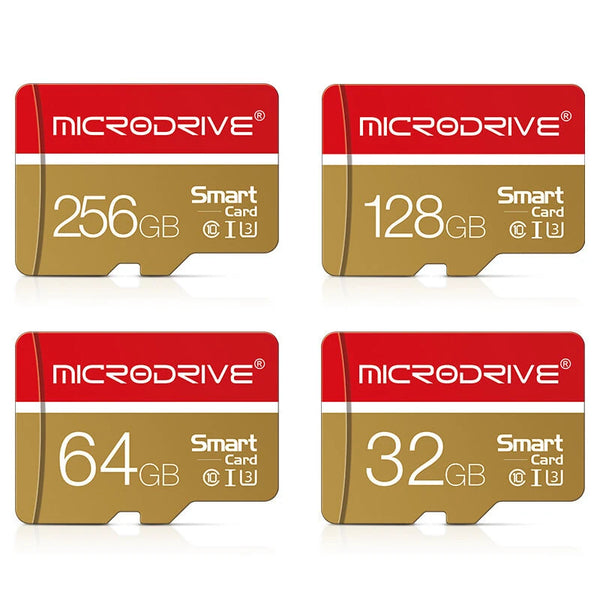 Microdrive Micro TF Card 32G 64G 128G 256G Class 10 High Speed Mini SD Card Flash Memory Card for Smartphone Driving Recorder Camera