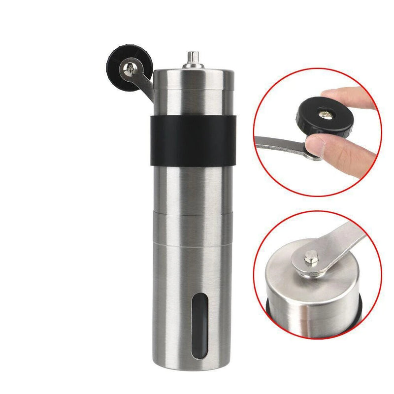Portable Stainless Steel Manual Coffee Grinder Ceramic Grinding Core Adjustable Grinding Coarseness Hand Crank Coffee Machine