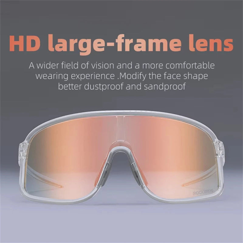 ROCKBROS SP350 Photochromic Cycling Goggles Anti-Fog HD Large-frame Lens Outdoor Sports UV400 Protection Sunglasses