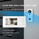 WF006-KP2 Video Doorbell 4.3 Inch IPS Screen Two Way Intercom Night Vision Wireless Installation Secure Connection Long Range Visual Doorbell