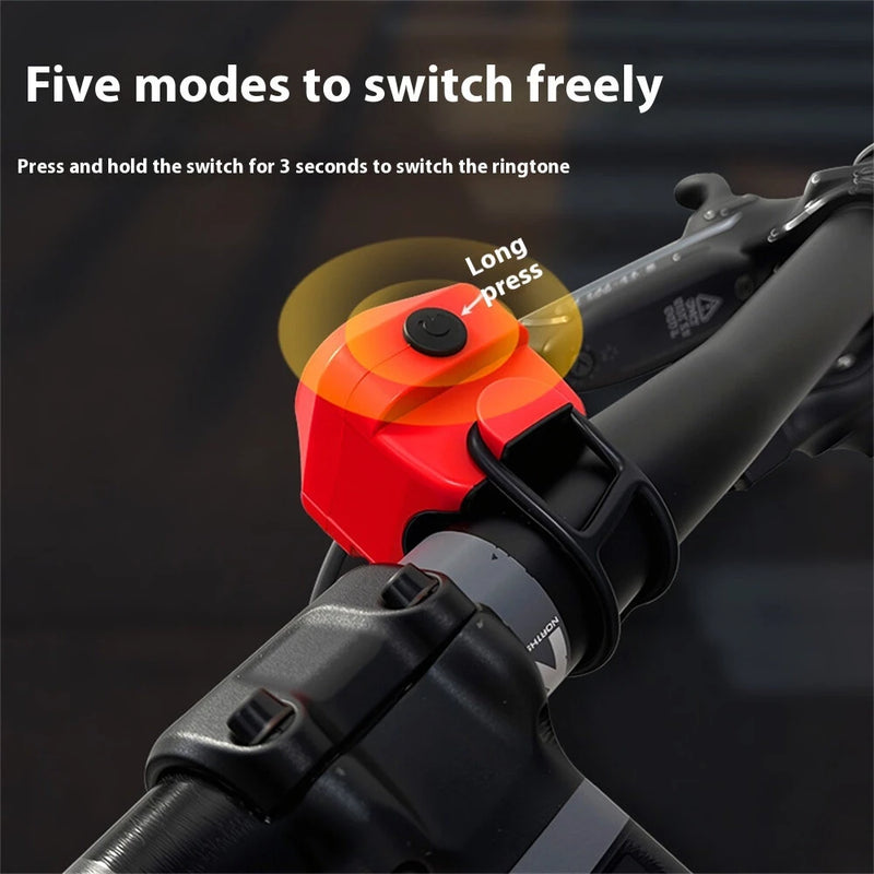 BENGGUO 110dB Bike Electronic Horn Type-C Charging Warning Safety Bicycle Mini Alarm for MTB Handlebar of 22-31.8mm