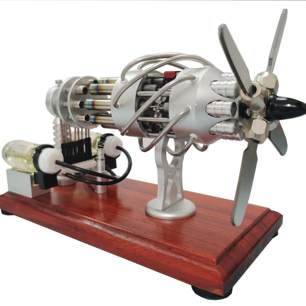16 Cylinder Swash Plate Stirling Engine Model Quartz Glass Hot Air Creative Motor Engine Generator  Single / Double Gas Tank Science Discovery Technology Education Toys