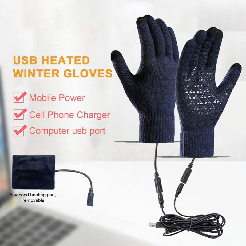 TENGOO Winter Electric Heated Gloves USB Rechargeable Electric Heated Gloves Warm Gloves for Men Women Motorcycle Snowboard Cycling Unisex Hand Warmer Driving