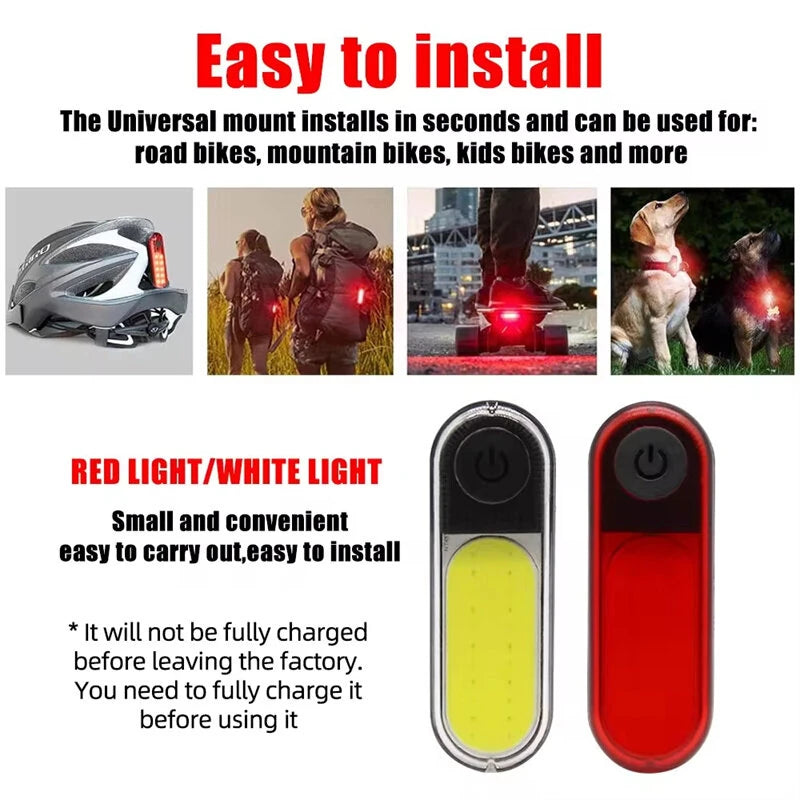 BIKIGHT Bike Taillight 200mAh Battery 5 Light Modes Type-C Rechargeable Waterproof Bicycle Rear Light for Outdoor Cycling