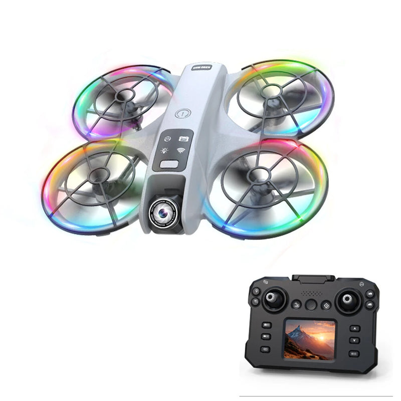 XKJ K200 MAX WiFi FPV with LCD Screen Controller HD Dual Camera Electrically Adjustable Optical Flow Hover Automatic Obstacle Avoidance Dazzling 7-Lights Circle Protection Brushless 2.4G 4CH 6-Axis Remote Control Toys RC Drone Quadcopter RTF