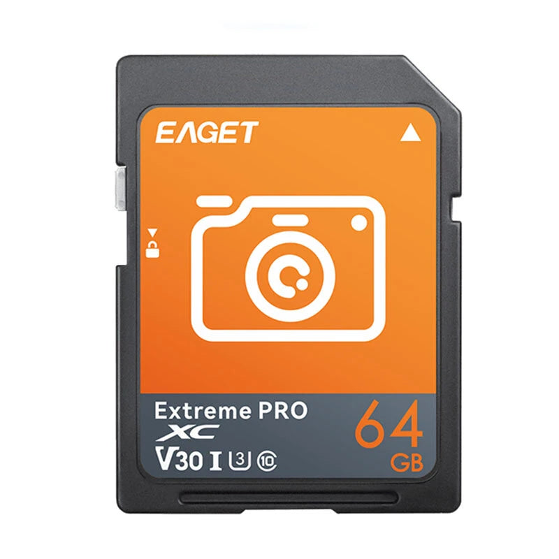 EAGET S1 SD Memory Card 256GB 128GB 64GB 32GB 4K C10 V30 High Speed Smart Card Flash Card SD Cards for Camera