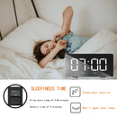 LED Mirror Digital Alarm Clock USB Charging Brightness Adjustable 10 Music Option Power off Memory Function