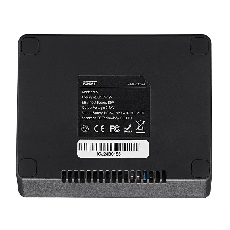 ISDT NP2 18W DC Dual Channel IPS LCD Camera Charger for Sony NP-FZ100 NP-FW50 NP-BX1 Battery
