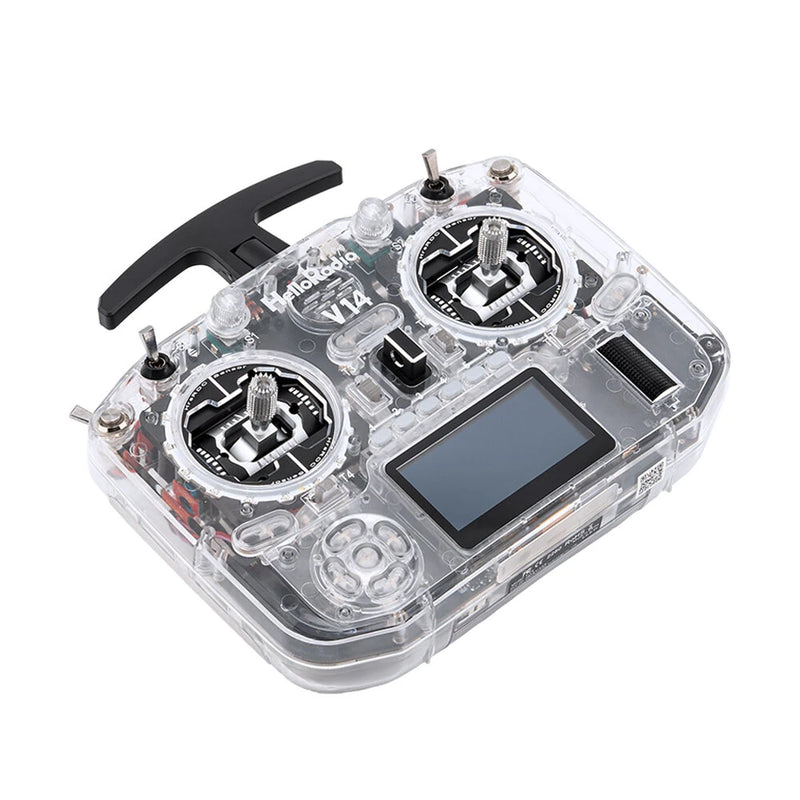 HelloradioSky V14 MAX/MAX R9 2.4GHz Transparent Built-in 1000mW ELRS/4IN1 CNC Metal RDC90 Gimbal Open Source EdgeTX Radio Transmitter OLED Screen for FPV Racing Drone