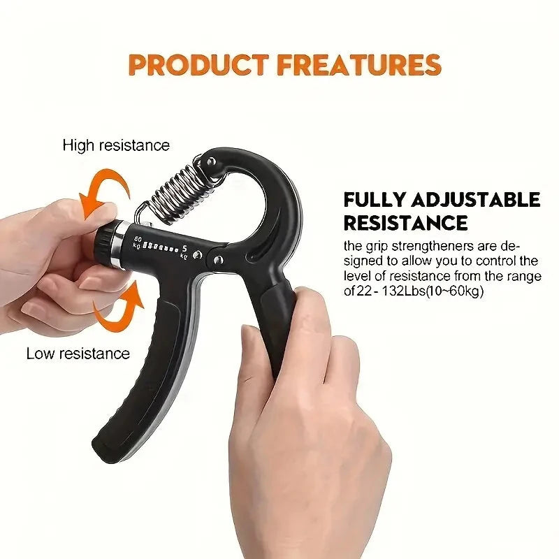 KALOAD 1Set 5-60kg Adjustable Hand Gripper Strengthener Wrist Exerciser Forearm Ring Grips Finger Stretcher Workout Fitness Massage