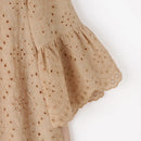 ZANZEA Plus Size Women Floral Lace Splicing Crew Neck Blouse, Elegant 3/4 Loose Petal Sleeve Blouse For Spring & Summer, Women's Clothing S-5XL