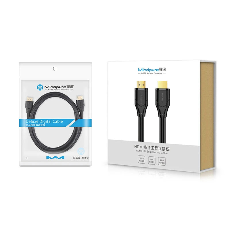 Mindpure HD002 3D 4K HD to HD Cable High Speed HD2.0 Golden Plated Connection HDTV Cable Cord 1.5M/2M/3M Long for Laptop TV Monitor Set Top Box