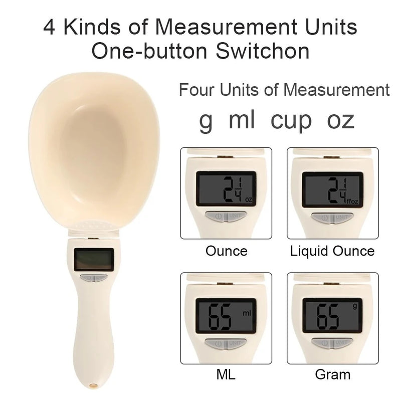 Electronic Measuring Spoon For Food Digital Scale Dog and Cat Food Kitchen Scale Measuring Cup with LED Display