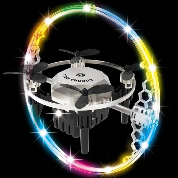 FX-41 AURORA BALL Light Ring 360 Stunt Spin Altitude Hold Mode LED Circle Protection Kids Gifts 2.4G 4CH 6-Axis Remote Control RC Toys Drone Quadcopter RTF