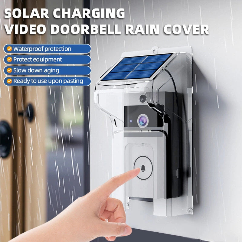 U9 Intelligent Visual Doorbell with Night Vision 720P HD Camera Two-Way Audio Solar-Powered Rainproof Cover PIR Motion Sensor Wi-Fi Real-Time Monitor