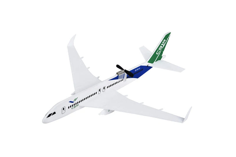 C919 350mm Wingspan Intelligent Electric Free Flying Paper Plane Bubble Rechargeable Airplane DIY