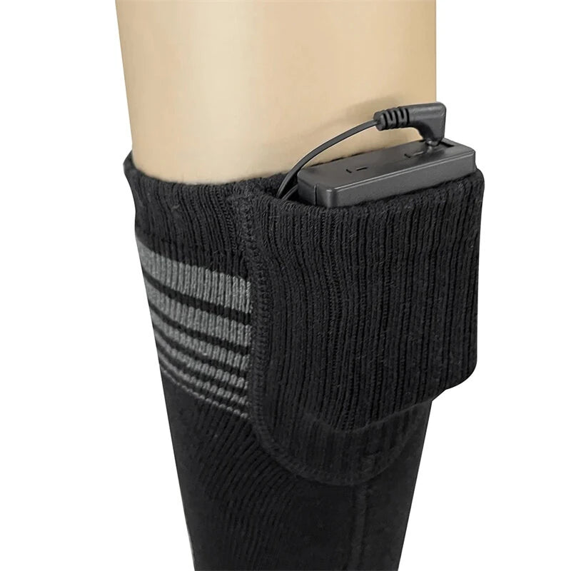 TENGOO 1 Pair Unisex Heated Socks With USB Thermal Insulated Socks Winter Electric Heating Socks Outdoor Spots Heated Boot Camping Skiing Socks