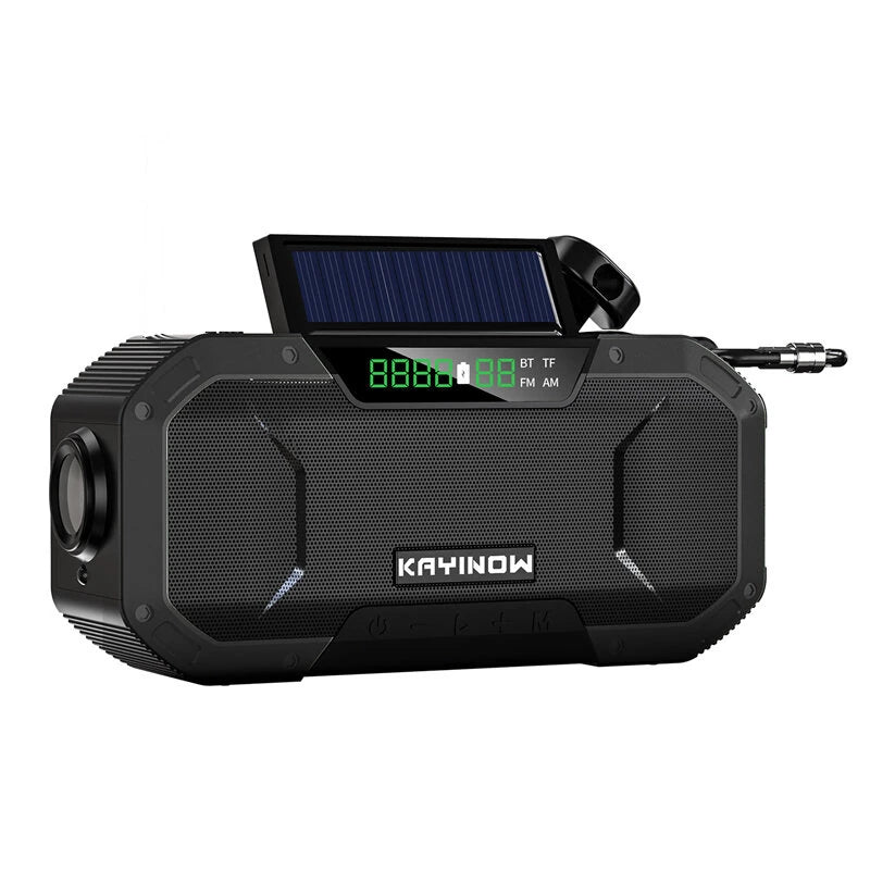 Portable Multifunctional Emergency Solar Hand Crank Radio 5000mAh Power Bank Cranker AM, FM, Compass, LED Flash Light Camping Radio Survival Kit Radio