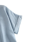 ZANZEA Women Cotton Linen Blouses Solid Button Lapel Roll Sleeve Short Sleeve Casual Shirt Plus Size