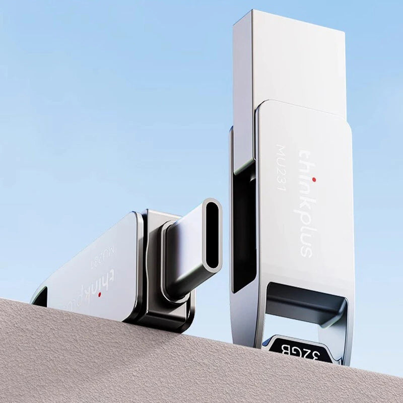 Lenovo Thinkplus MU231 Type-C & USB Flash Drive 128GB/64GB/32GB 100MB/S High Speed Portable Memory U Disk Plug and Play