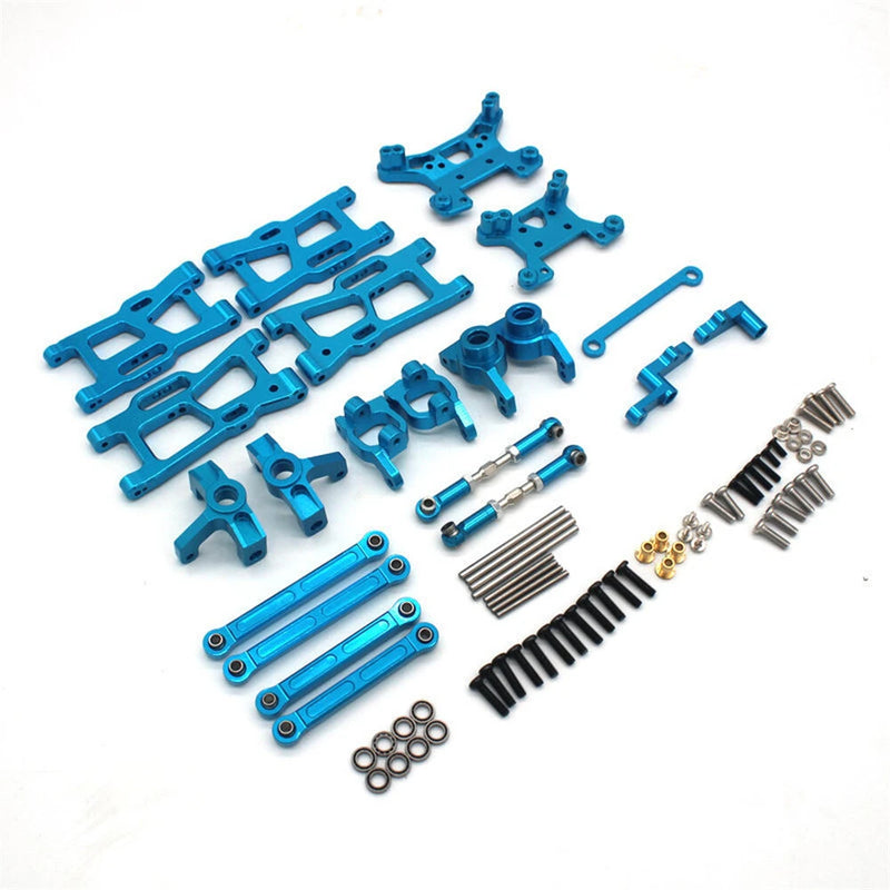 Upgraded Metal Parts Front Rear Suspension Arms Steering Cups C Hubs Rear Wheel Seats Set for Wltoys 124008 124010 1/12 RC Cars Vehicles Models Spare Accessories