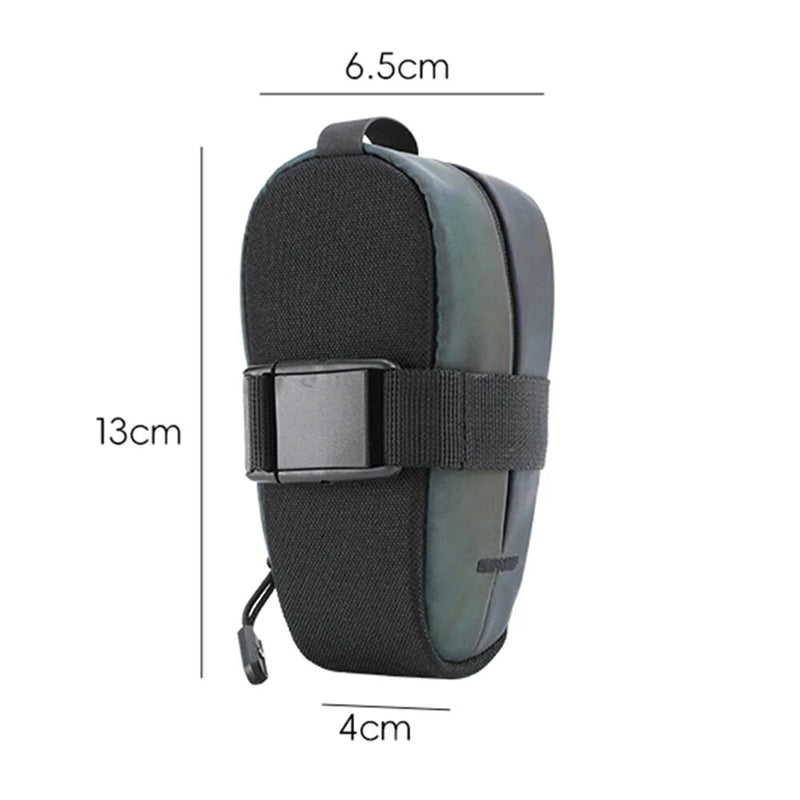 WEST BIKING 0.4L Reflective Bicycle Saddle Bag Mini Lightweight Portable Zipper Bike Bag Tail Pouch for Road MTB