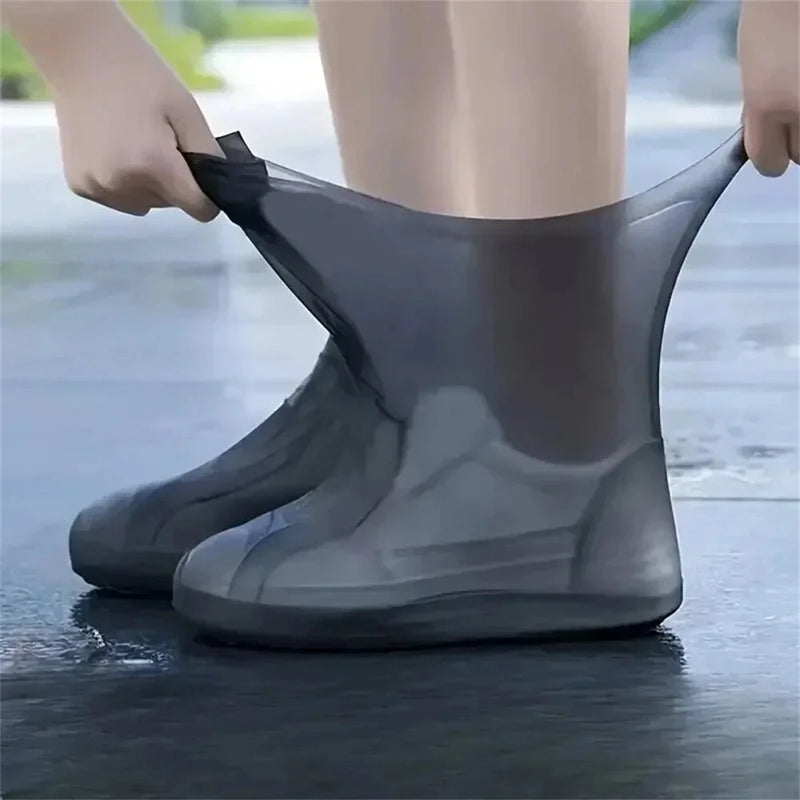 XANES 1 Pair Waterproof Non-slip Silicone Bike Shoe Cover High Elastic Wear-resistant Unisex Rain Boots for Rainy Day Cycling Reusable Shoe Cover