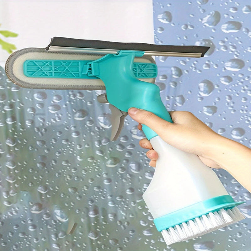 4-in-1 Home Glass Cleaning Brush Glass Cleaning Brush Multi-function Window Cleaner Creative Household Cleaning Tools Suitable for Bathroom Mirror Window Glass Tile