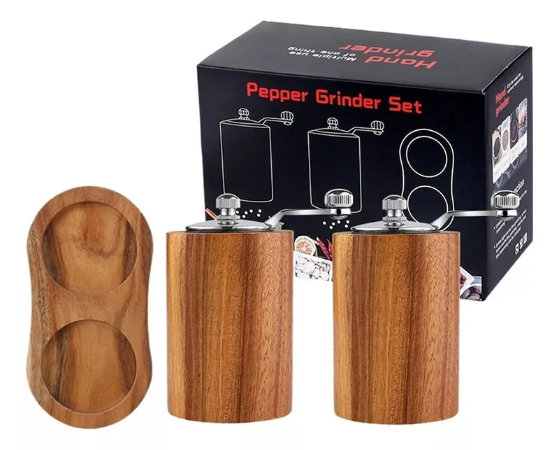 Manual Wooden Peppercorn Black Pepper Grinder Pepper Grinder Kitchen Manual Solid Wood Pepper Mill Household Sea Salt Pepper Grinding Bottle