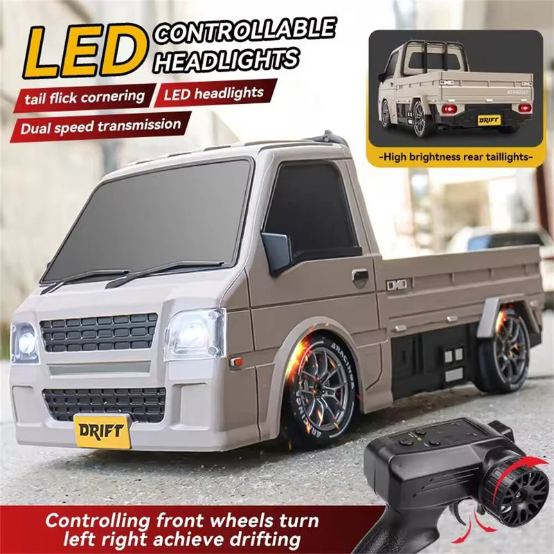 S817 RTR 1/24 2.4G 4WD MINI Drift RC Car Van Truck LED Light High Speed Simulation Desktop Cargo Dual Speed Remote Control Vehicles Models Toys